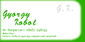 gyorgy kobol business card