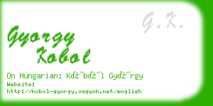 gyorgy kobol business card